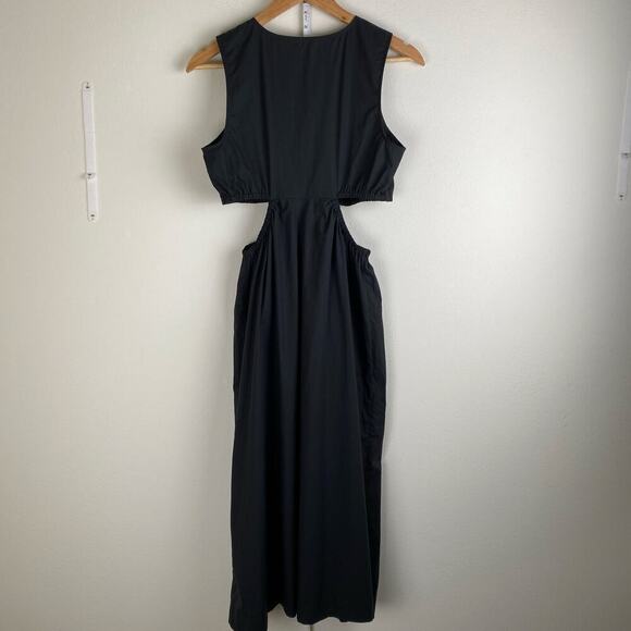 RAILS Rizo Midi Dress Size Small Black Cutout Poplin - Picture 10 of 16